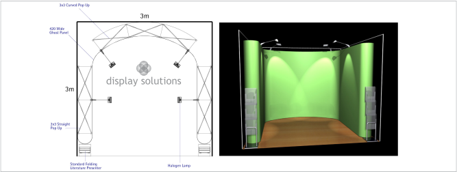 popup display exhibit solution 3x3m