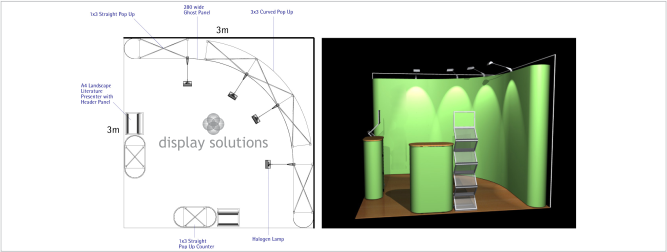 popup display exhibit solution 3x3m