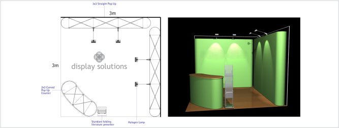 popup display exhibit solution 3x3m
